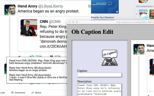 Oh Caption, My Caption  from Chrome web store to be run with OffiDocs Chromium online