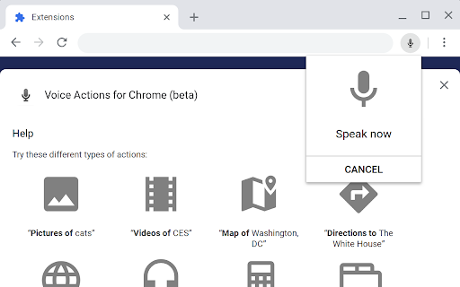 “OK Chrome” for Voice Actions for Chrome  from Chrome web store to be run with OffiDocs Chromium online