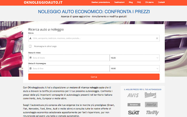 oknoleggioauto.it da Chrome Web Store para ser executado com OffiDocs Chromium online