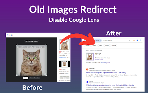 Old Images Redirect: Disable Google Lens from Chrome web store to be run with OffiDocs Chromium online Old Images Redirect: Disable Google Lens from Chrome web store to be run with OffiDocs Chromium online