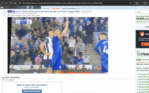 Old Reddit defaults to 500 comments  from Chrome web store to be run with OffiDocs Chromium online