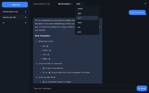 Ollama KISS UI  from Chrome web store to be run with OffiDocs Chromium online