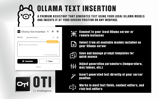Ollama Text Insertion  from Chrome web store to be run with OffiDocs Chromium online
