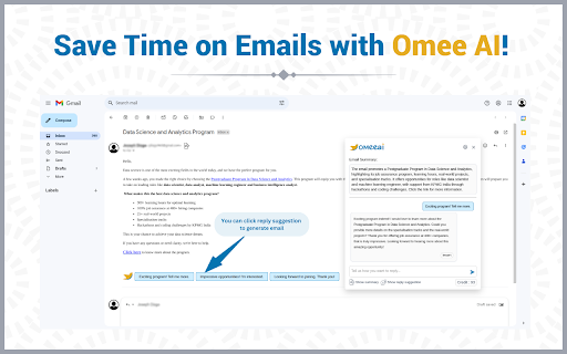 Omee AI Email Writer  from Chrome web store to be run with OffiDocs Chromium online