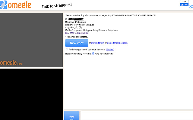 Omegle IP locator  from Chrome web store to be run with OffiDocs Chromium online