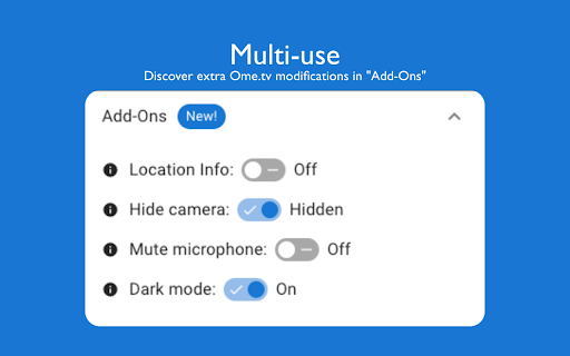 Ome.tv Automator  from Chrome web store to be run with OffiDocs Chromium online