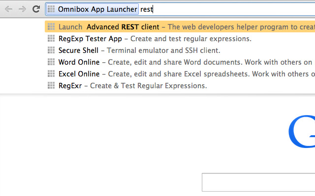 Omnibox App Launcher  from Chrome web store to be run with OffiDocs Chromium online
