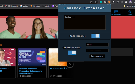Omnivox Limoilou Extension  from Chrome web store to be run with OffiDocs Chromium online