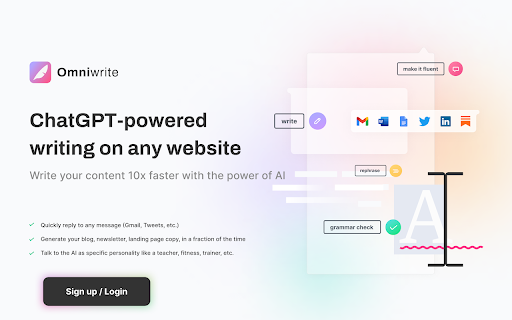 OmniWrite — Your AI writing companion  from Chrome web store to be run with OffiDocs Chromium online