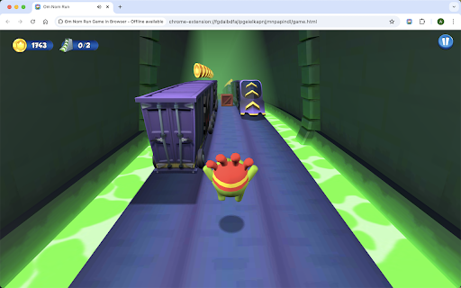Om Nom Run Game in Browser Free  Offline available  from Chrome web store to be run with OffiDocs Chromium online