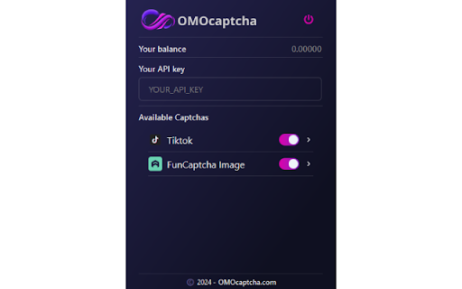 OMOcaptcha: Auto solve captcha  from Chrome web store to be run with OffiDocs Chromium online