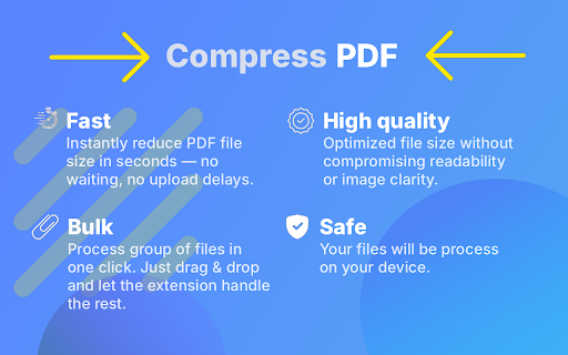 Сompress PDF – Fast  High Quality Tool  from Chrome web store to be run with OffiDocs Chromium online