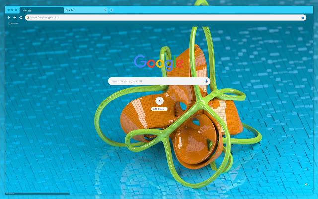 On a turquoise background yellow abstraction  from Chrome web store to be run with OffiDocs Chromium online