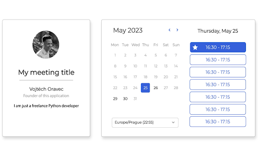 OneCalend Event Scheduling Made Easy  from Chrome web store to be run with OffiDocs Chromium online