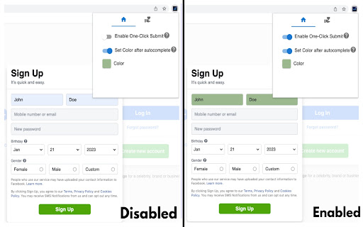 One Click Submit  from Chrome web store to be run with OffiDocs Chromium online