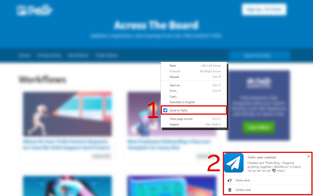 One Click Trello  from Chrome web store to be run with OffiDocs Chromium online