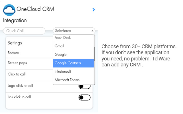 OneCloud CRM Integration  from Chrome web store to be run with OffiDocs Chromium online