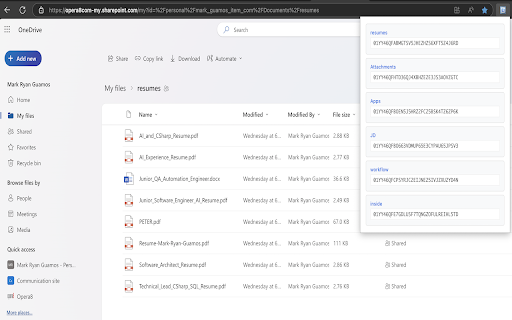 OneDrive ID Extractor  from Chrome web store to be run with OffiDocs Chromium online