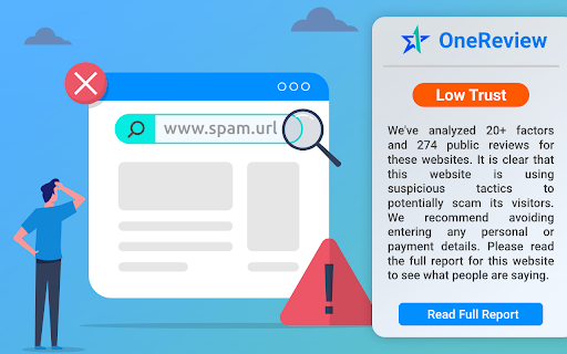 OneReview: Free Website Safety Checker And Reviewer  from Chrome web store to be run with OffiDocs Chromium online