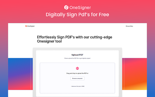 One Signer  from Chrome web store to be run with OffiDocs Chromium online