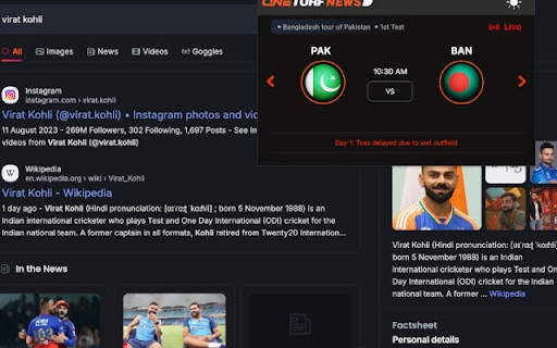 One Turf Cricket  from Chrome web store to be run with OffiDocs Chromium online