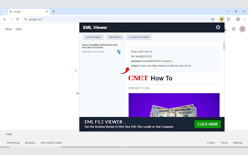Online EML Viewer from Chrome web store to be run with OffiDocs Chromium online Online EML Viewer from Chrome web store to be run with OffiDocs Chromium online