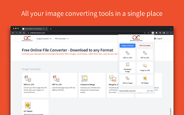 Online File Converter online2convert.com  from Chrome web store to be run with OffiDocs Chromium online