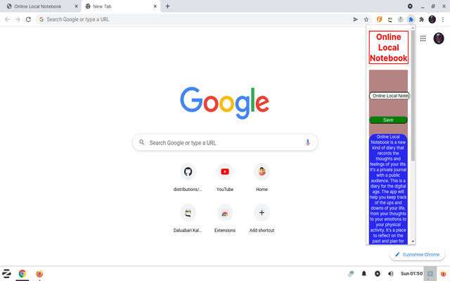 Online Local Notebook  from Chrome web store to be run with OffiDocs Chromium online