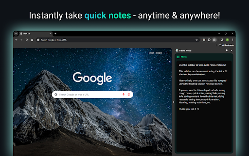 Online Notes  from Chrome web store to be run with OffiDocs Chromium online