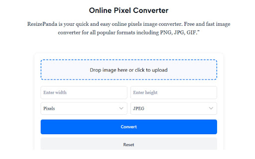 Online Pixel Converter  from Chrome web store to be run with OffiDocs Chromium online