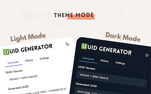 Online UUID Generator Tool  from Chrome web store to be run with OffiDocs Chromium online