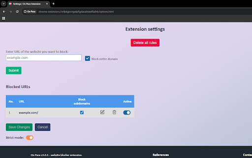 On Pace  from Chrome web store to be run with OffiDocs Chromium online