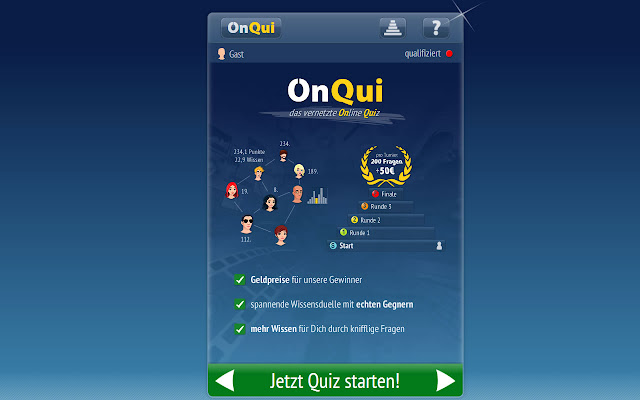 OnQui Quiz من متجر Chrome الإلكتروني ليتم تشغيله باستخدام OffiDocs Chromium عبر الإنترنت