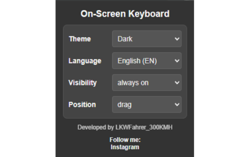 On Screen Keyboard by LKWFahrer_300KMH  from Chrome web store to be run with OffiDocs Chromium online