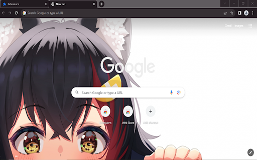 Ookami Mio theme  from Chrome web store to be run with OffiDocs Chromium online