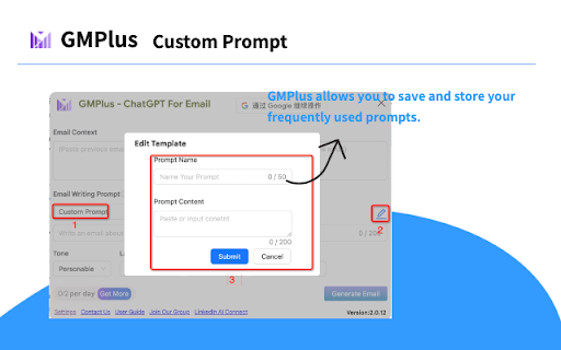 Open AI Chat GPT For Email Chatgpt Email GMPlus  from Chrome web store to be run with OffiDocs Chromium online