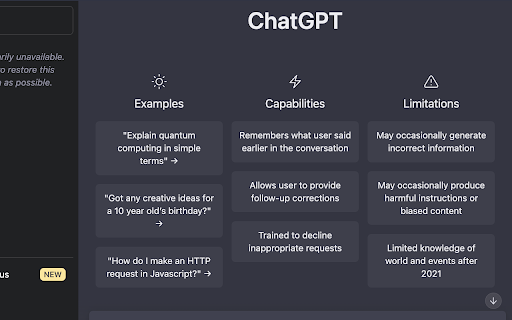OpenAI ChatGPT Mini  from Chrome web store to be run with OffiDocs Chromium online
