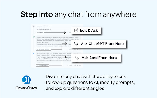 OpenAsks: Social Platform for AI Chats  from Chrome web store to be run with OffiDocs Chromium online