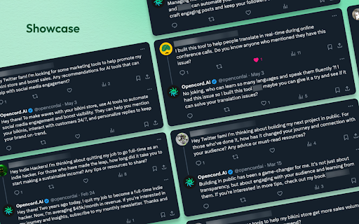 Opencord AI Turn replies into sales  from Chrome web store to be run with OffiDocs Chromium online