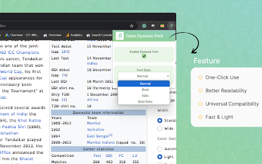 OpenDyslexic Font  from Chrome web store to be run with OffiDocs Chromium online