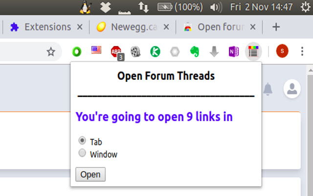 Open forum threads  from Chrome web store to be run with OffiDocs Chromium online