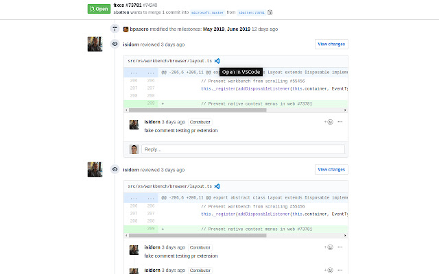 Open GitHub in IDE  from Chrome web store to be run with OffiDocs Chromium online