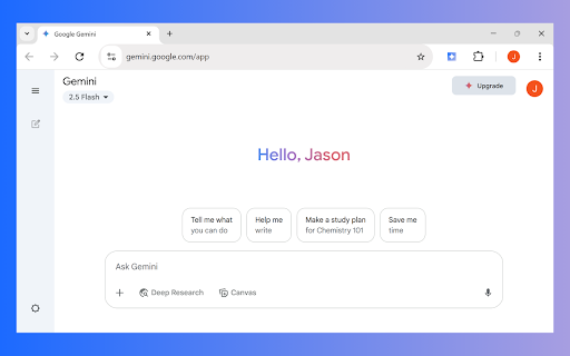 Open Google Gemini in New Tab  from Chrome web store to be run with OffiDocs Chromium online