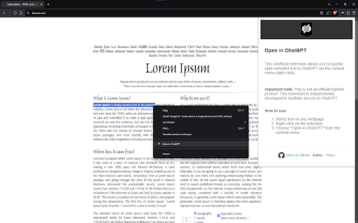 Open in ChatGPT  from Chrome web store to be run with OffiDocs Chromium online