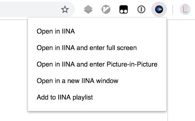 Open In IINA  from Chrome web store to be run with OffiDocs Chromium online