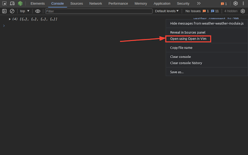 Open In Vim  from Chrome web store to be run with OffiDocs Chromium online