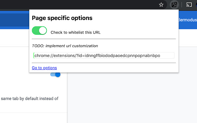 Open link in same tab, pop up as tab  from Chrome web store to be run with OffiDocs Chromium online