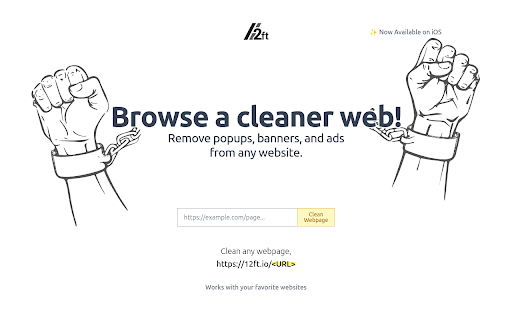 Open links with 12ft.io  from Chrome web store to be run with OffiDocs Chromium online