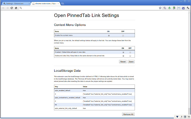 Open PinnedTab Link  from Chrome web store to be run with OffiDocs Chromium online