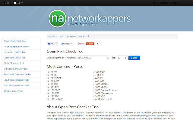Open Port Check Tool  from Chrome web store to be run with OffiDocs Chromium online